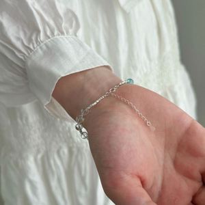 Dylam Dainty 925 Sterling <b>Silver</b> Rhodium Plated Summer Ocean Crystal Shell Starfish Bead Beaded <b>Bangle</b> <b>Bracelet</b> for Women - Product Image 2