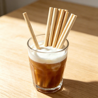 Pailles en bambou biodégradables et organiques de haute qualité, 100% naturelles, respectueuses de l'environnement, avec logo personnalisé pour les boissons