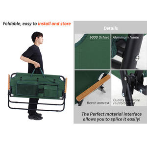Chaise de camping pliable légère et confortable à double siège avec structure métallique extérieure de conception nouvelle - Product Image 4