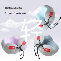 Oreiller de voyage ergonomique en mousse à mémoire de forme en U, soutien cervical léger et portable, sac de transport respirant pour le voyage