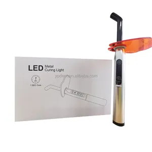 YP Lâmpada fotopolímerizadora para cura dental, função de pulso de amortecimento total de 1 segundo, unidade de luz LED sem fio, material de metal