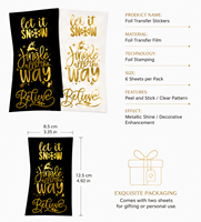 Autocollants décoratifs personnalisés écologiques en papier adhésif pour scrapbooking et journal, impression UV feuille d'or, résistants à l'eau