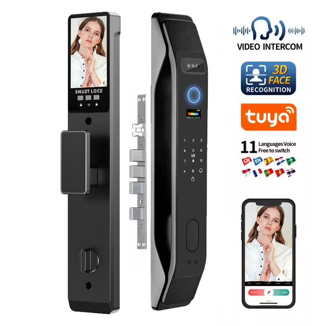 Taichen 3D Face ID Smart Door Lock Tuya WiFi Camera Biometric Fingerprint Cerradura Inteligente for Home Office Security