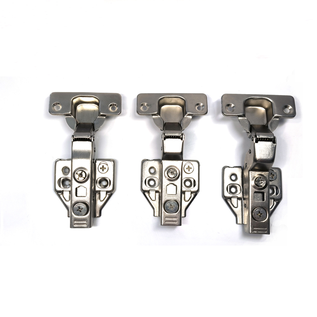 3D Hydraulic Soft-Closing Cabinet Hinges for Kitchen Home Office Bedroom School Hospital-Iron Steel Nickel Plated Easy