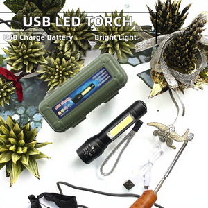 Linterna LED Tore de 10 Lúmenes, Recargable por USB, con Luz Lateral COB, Zoom Ajustable, Linterna de Camping, Portátil, de ABS - Product Image 2