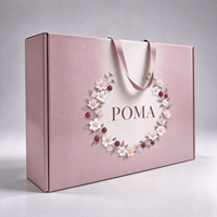 Boîte d'expédition en carton en vrac, boîte à courrier imprimée, boîte en carton ondulé rose à motif floral et baies, directement de l'usine, pour les marques de cosmétiques et de vêtements
