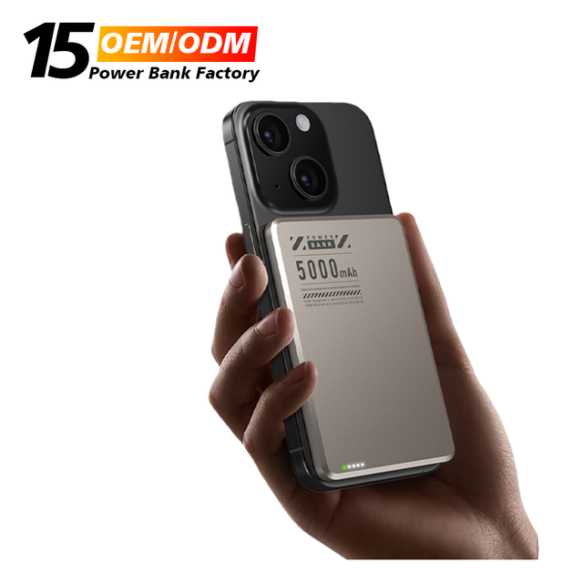 New Style Wireless Magnetic 5000mah Ultra-thin Bi-directional Fast Charge PD20W Wireless 15W Aluminum Alloy 5000Mah Power Bank