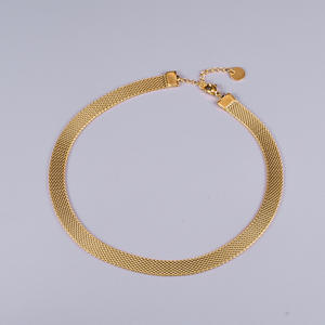 G1792-gargantilla de correa de malla gruesa de acero inoxidable para <span class=keywords><strong>mujer</strong></span>, joyería no empañada chapada en oro, pulsera de reloj, collar - Product Image 6