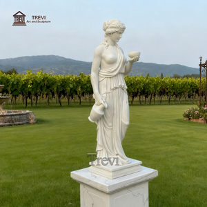 Trevi Châu Âu Chateaux Ngoài Trời Trang Trí Sân Vườn Cuộc Sống Kích Thước Hy Lạp La Mã Tự Nhiên Bằng Đá Cẩm Thạch Trắng Đá Hebe Nữ Thần Điêu Khắc - Product Image 5