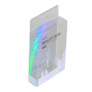 Mini MOQ small plastic case PVC clear transparent printed Folding packaging plastic Eye shadow box