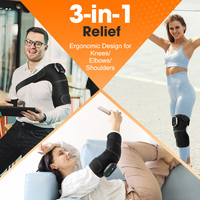 Masseur de genou sans fil avec 4 moteurs Ceinture chauffante par vibration pour soulager la douleur dans l'articulation du genou, de l'épaule et du coude Produits de massage