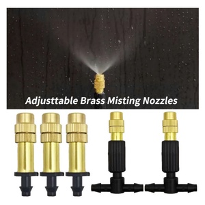 Système de brumisation extérieur pour jardin, irrigation, arrosage, buses atomisatrices en laiton 1/4'', tuyau 4/7mm pour patio et serre - Product Image 4