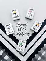 Juego de Mahjong Americano de 160 Fichas con Diseño Personalizado de Caldero de Bruja Fantasma de Halloween, Fichas de Mahjong de Plástico Ecológico de Lujo y Duraderas