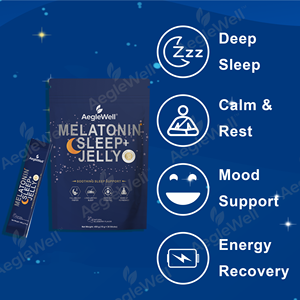 Gelatina para Dormir con Melatonina de Marca Privada Aeglwell - Melatonina Natural de 5 mg con GABA y L-Teanina, <span class=keywords><strong>Sin</strong></span> Azúcar Añadida, <span class=keywords><strong>Sin</strong></span> Gluten - Product Image 2