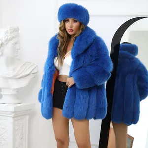 Finery customized Women Winter Genuine fox fur Outwear Clothing Casual real fox fur coat for ladies