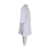 Qamis blanc uni pour garçons, style Oman, thobe pour enfants avec pantalon, polyester durable, anti-rétrécissement, tailles 30-52 pour enfants musulmans