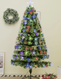 WH BC-A022 Fiber-optic Illuminated PVC <b>Christmas</b> Tree Festive Ornament Atmospheric <b>Window</b> <b>Display</b> Decoration Artificial Greenery - Product Image 4