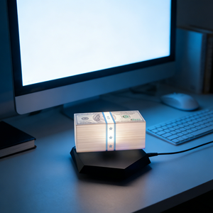 <strong>Floating</strong> Money Sign Night Light With Source Factory Rotating Magnetic Levitation Dollar <strong>Lamp</strong> for Gift Home Decor - Product Image 5