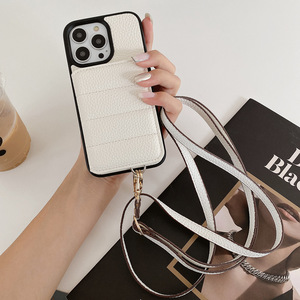 Sang Trọng Áo Khoác Vai Dây Buộc Điện Thoại Di Động Trường Hợp Đối Với Apple <span class=keywords><strong>iPhone</strong></span> 17 16 15 Pro Max 14 Cộng Với 12 Ví Chủ Purse Đối Với Samsung - Product Image 4