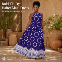 Nouvelle Robe Décontractée Ample et Imprimée à Col Halter Grande Taille pour Femmes Africaines – Collection 2026 (Vente en Gros)