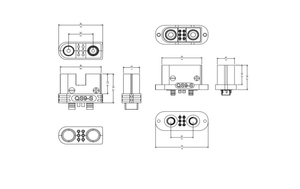 Conector Híbrido con Bloqueo QS9-S con Señal de 4 Pines, Enchufe Antichispas de Alta Corriente 160A-220A para Drones, Baterías y Almacenamiento de Energía - Product Image 5