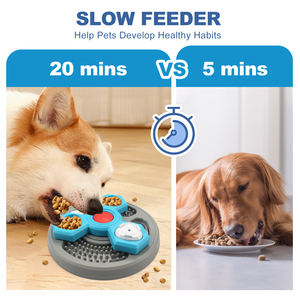 Rounded Plastic Pet Feeding Mat With Slow Eating Design For Dogs And <b>Cats</b> Non Slip Easy Clean Multifunctional Indoor Use - Product Image 3