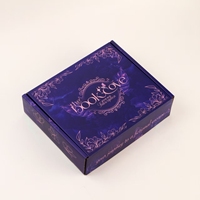 Boîte d'expédition personnalisée en carton ondulé avec dégradé violet, boîte à rabat pour abonnement, boîte cadeau pour cosmétiques, certifiée FSC