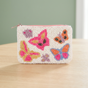 Bolsa de Almacenamiento Mini con Cierre y Mariposa Bordada con Cuentas, Bolsa de Almacenamiento Cuadrada de Algodón de Moda en Colores Mixtos, Producto Promocional - Product Image 2