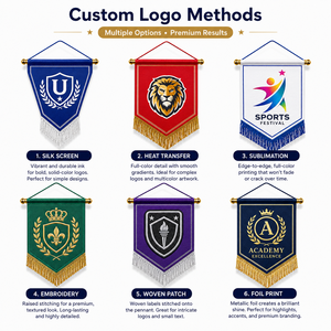 Bandera Personalizada Impresa, Bandera Colgante de Poliéster con Borlas y Flecos, Decoración de Pared, Recuerdo Deportivo, Escolar, de Club o de Equipo, Venta al Por Mayor - Product Image 2