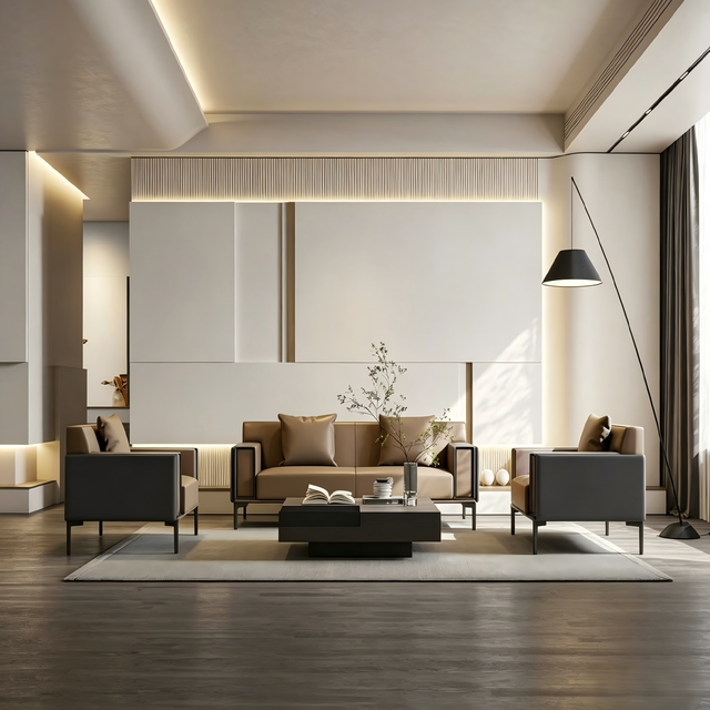 Modern Office Reception Set Stylish Executive Lounge for Corporate Office Hotel VIP Areas Commercial Use PU Leather High-Density