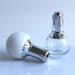 Flacon en verre transparent de forme ronde de 30ml avec bouchon compte-gouttes pour lotion sérum hydratant soins du visage parfum cosmétique luxuriante pour les yeux - Product Image 4