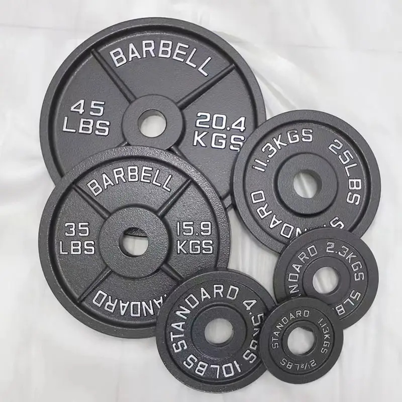 XOYOOU Gym Fitness Barbell angkat berat, piringan berat Bumper berlapis elektro 5-45LB 0.25kg-25kg