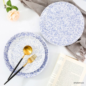 Wholesale Porcelain Splatter <b>Paint</b> Plate Round Ceramic Speckled Plate Custom Porcelain Plates Dinnerware Set - Product Image 3