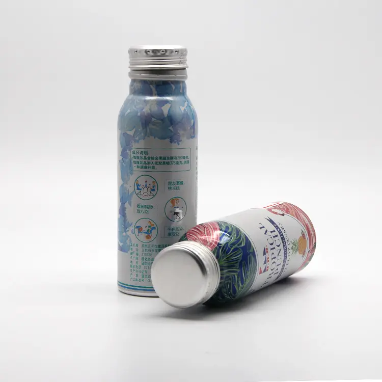 عبوات ألومنيوم للاستعمال مرة واحدة مثل الزجاجات الزجاجية الشفافة المصنوعة من البلاستيك القابل للاستخدام مرة واحدة 500 مللي للعصير متدلية بالكامل