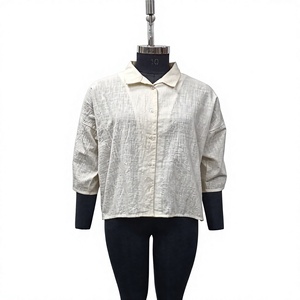 Women's <b>Linen</b> Button Down <b>Shirt</b> Three Quarter Sleeve Turn-down Collar Solid Color Casual Spring <b>Summer</b> Top Regular Fit - Product Image 1
