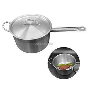 Olla para Salsas Comercial de Acero Inoxidable Nsf de 14 28 cm con Tapa, Apta para Gas e Inducción, Certificación CE, Apta para Horno, para Cocina de Hotel - Product Image 1