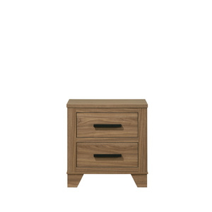 Walnut Chestnut 3pc Queen Bed Set With 2 Nightstands <b>Panel</b> <b>Headboard</b> Wooden Transitional Bedroom Furniture - Product Image 6