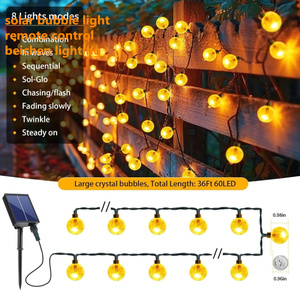 Không Thấm Nước Năng Lượng Mặt Trời <span class=keywords><strong>Powered</strong></span> 30/50 LED Pha Lê Bóng Chuỗi Ánh Sáng Bong Bóng Không Khí Đèn Cho Sân Vườn Ngoài Trời Giáng Sinh Đảng - Product Image 3