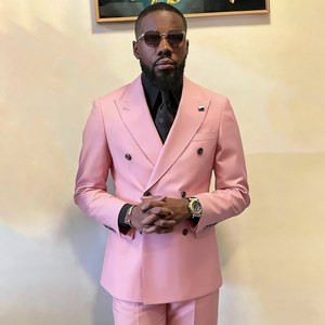 Trajes Formales Negros <span class=keywords><strong>para</strong></span> Hombre, Corte Regular, Doble Botonadura, Solapa Puntiaguda, Trajes Masculinos a Medida, Terno de 2 Piezas, Conjunto de Chaqueta y Pantalones - Product Image 6