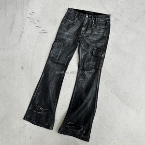 Jeans da <span class=keywords><strong>Uomo</strong></span> Vintage <span class=keywords><strong>Skinny</strong></span> in Denim Svasato Cerato Personalizzato 100% Cotone - Produttore - Product Image 1