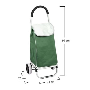 Carrello Pieghevole in Alluminio per la Spesa, Capacità 45L 30kg, Carrello Utilitario Verde - Product Image 2