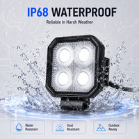 Phare de travail 3 pouces 4 LED tout-terrain IP68 Ambre Blanc 9-30V, projecteur et diffuseur, pour 4x4, SUV, VTT, camion, remorque, auxiliaire