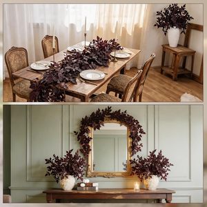 Listening To The Spring Simulated Maple Vines Autumn Color Artificial <b>Leaves</b> <b>Wall</b> Hanging Home <b>Decor</b> - Product Image 4