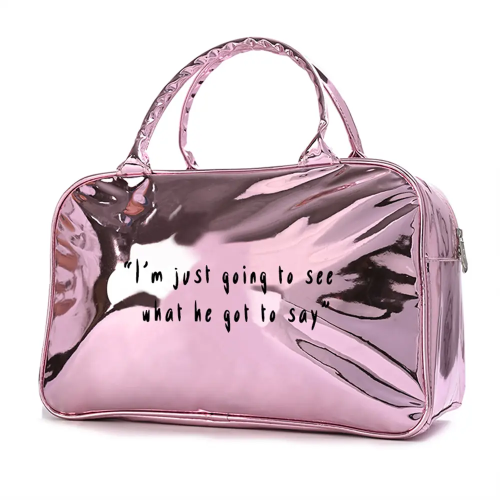 À la mode Logo personnalisé femmes rose en cuir sac de sport gelée sport sacs à main de sport sacs de voyage bagages sac de week-end