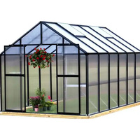 Bricolage Maison Jardin Fée Maisons Vertes Installation Facile avec Toit en Polycarbonate Matériau PVC et Cadre en Acier Assemblé Facilement