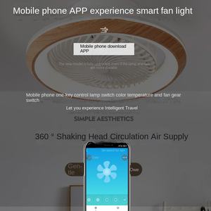 Ventilateur de plafond avec lampe à tête oscillante à 360 degrés, grain de bois d'Europe du <span class=keywords><strong>Nord</strong></span>, chambre à coucher, restaurant, télécommande 220V/110V - Product Image 4
