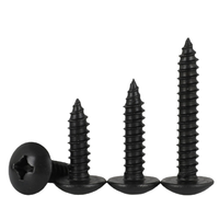 Vis autotaraudeuses à tête plate large en acier au carbone noir oxydé TA, grade métrique 4.8, pour meubles et bois, vente en gros M3.5/M4/M5