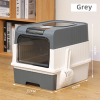 Bac à litière pour chat de grande taille, style tiroir, pliable, gain de place, toilette pour chat à capot anti-éclaboussures, fournitures pour animaux de compagnie
