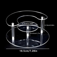 Présentoir circulaire en acrylique à 3 niveaux sur mesure avec bords polis pour organisateur de Funko Pop et de parfums – Support en acrylique transparent