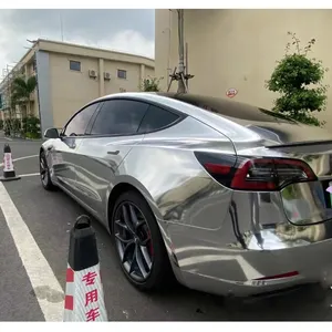 Appf Chroom Zilver Voertuig Folie Chroom Spiegel Glossy Stretch Auto Film Vinyl Wrap Stickers